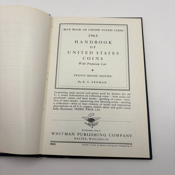 1965 Handbook of United States Coins R S Yeoman 22nd Edition Premium List - Picture 2 of 9